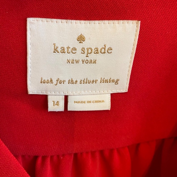 EUC Kate Spade Red Fit and Flare Dress Wedding Special Occasion Evening - Picture 7 of 14